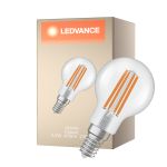 Ledvance Classic LED E14 Ball Filament Clear 2.2W 470lm - 827 Extra Warm White | Replaces 40W