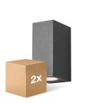 Multipack 2x D'Lite Wall Light Vrebos Aluminium Black Up & Down | IP54 - Suitable For 2x GU10