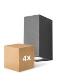 Multipack 4x D'Lite Wall Light Vrebos Aluminium Black Up & Down | IP54 - Suitable For 2x GU10