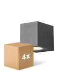 Multipack 4x D'Lite Wall Light Vrebos Aluminium Black | IP54 - Suitable For 1x GU10