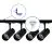 Bright Choice Complete Set 1-Phase Rail L 1 x 1 Meter Black | incl. 4x Spot + GU10 2700K 3W Dimmable + End Cap, Power Connector and L -Connector
