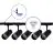 Bright Choice Complete Set 1-Phase Rail L 1,5 x 1,5 Meter Black | incl. 5x Spot + GU10 2700K 3W Dimmable + End Cap, Power Connector and L -Connector