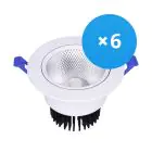 Multipack 6x Bright Choice LED Downlight Round Tiltable 12W 960lm 60D - 930 Warm White | 110mm - Cutout 90mm - UGR 