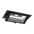 LED Downlight Wallwasher Wally Maxi Black 46W 6050lm 70x75D - 830 Warm White - 238x145mm